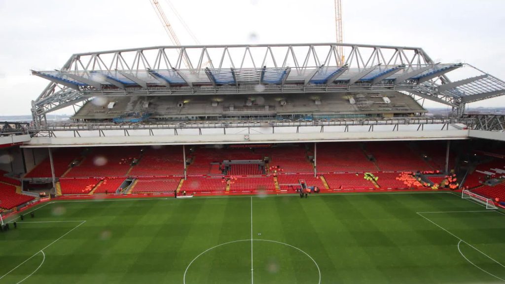 Liverpool Main Stand at Anfield.
