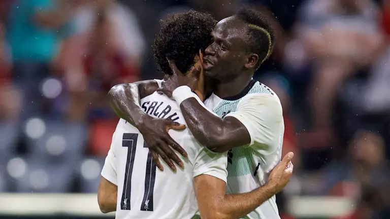 Sadio Mane with Liverpool's Mohamed Salah during the time they played together.