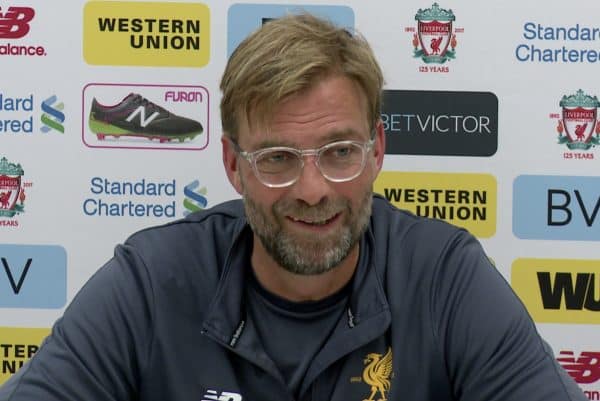Jurgen Klopp in a press conference as a Liverpool manager.
