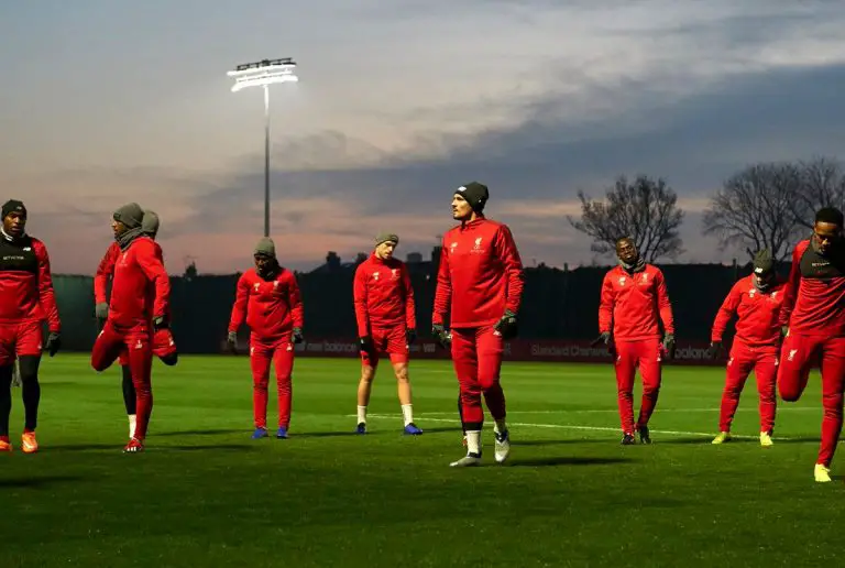 Liverpool players training