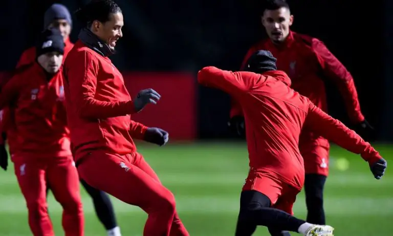 Liverpool players training