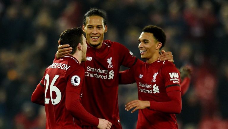 Liverpool captain Virgil van Dijk praised his deputy Trent Alexander-Arnold for being a “complete package”.