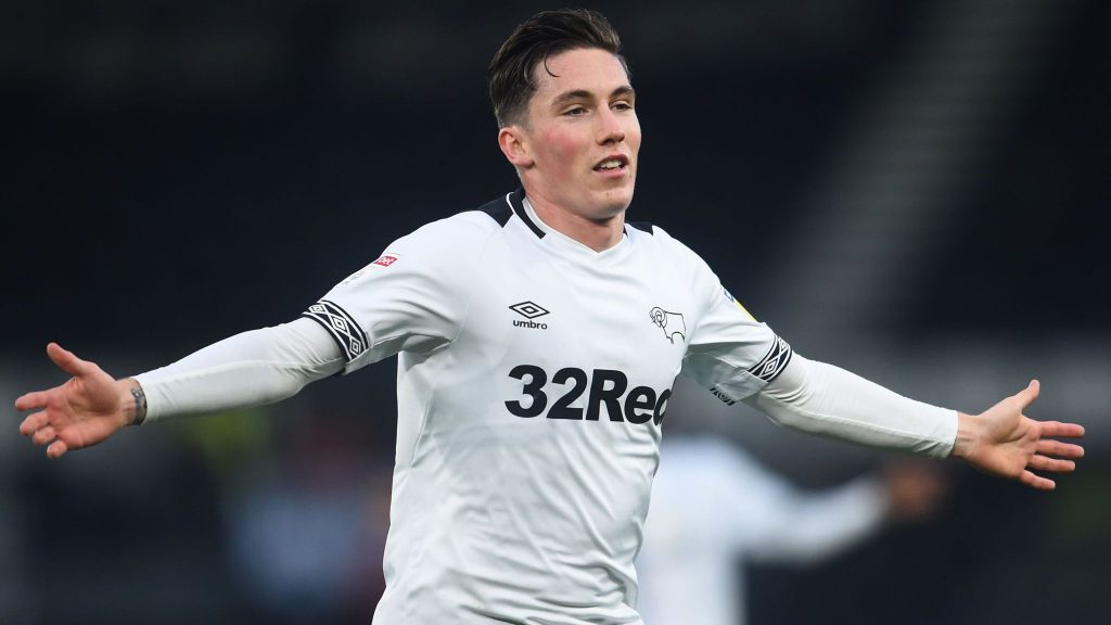Harry Wilson during his loan spell at Derby. 