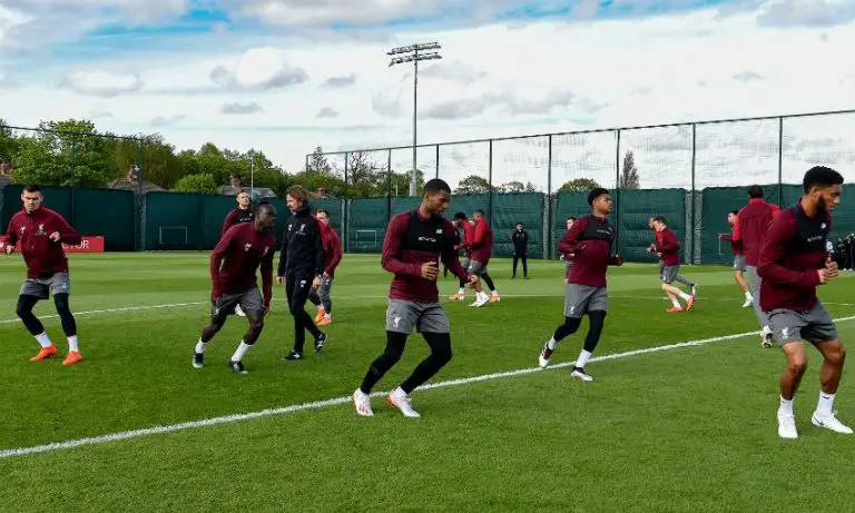 Liverpool players training