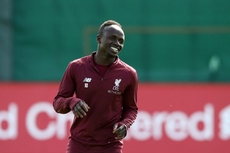 Sadio Mane in training for Liverpool.