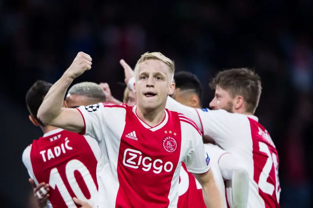 Van de Beek in action with Ajax in the  UEFA Champions League