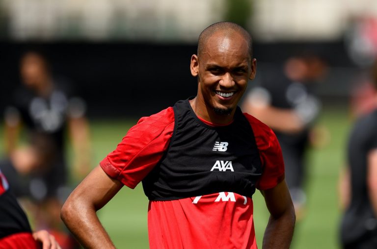 Fabinho happy to have Stefan Bajcetic and other Liverpool academy youngsters on training tour in Austria.