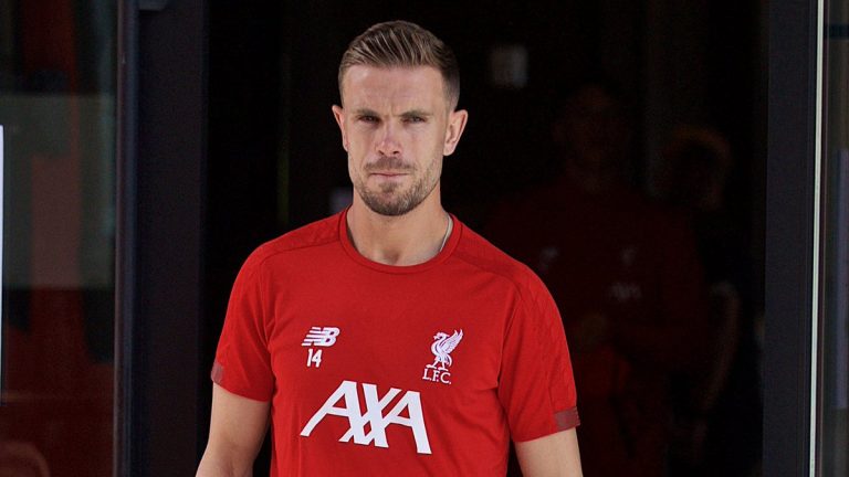 Jordan Henderson at the AXA Training Centre.