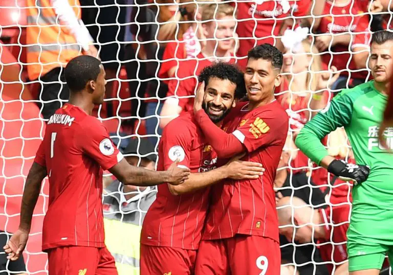 Liverpool players celebrate