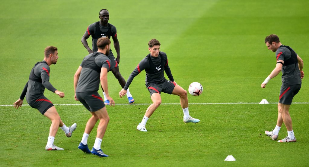 Liverpool players focused in training (Twitter/LFC)