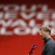 LIVERPOOL, ENGLAND - SEPTEMBER 12: Jurgen Klopp, Manager of Liverpool speaks to Sky Sports prior to the Premier League match between Liverpool and Leeds United at Anfield on September 12, 2020 in Liverpool, England. (Photo by Phil Noble - Pool/Getty Images)