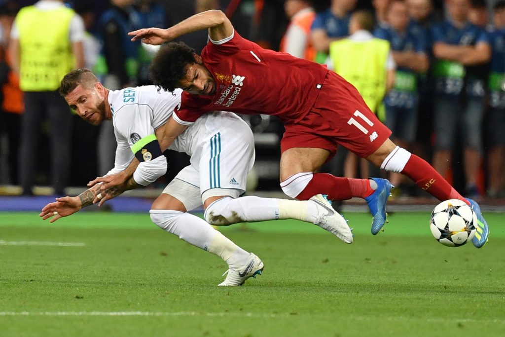 Sergio Ramos made a nasty tackle on Salah in 2018 UCL final. (GETTY Images)