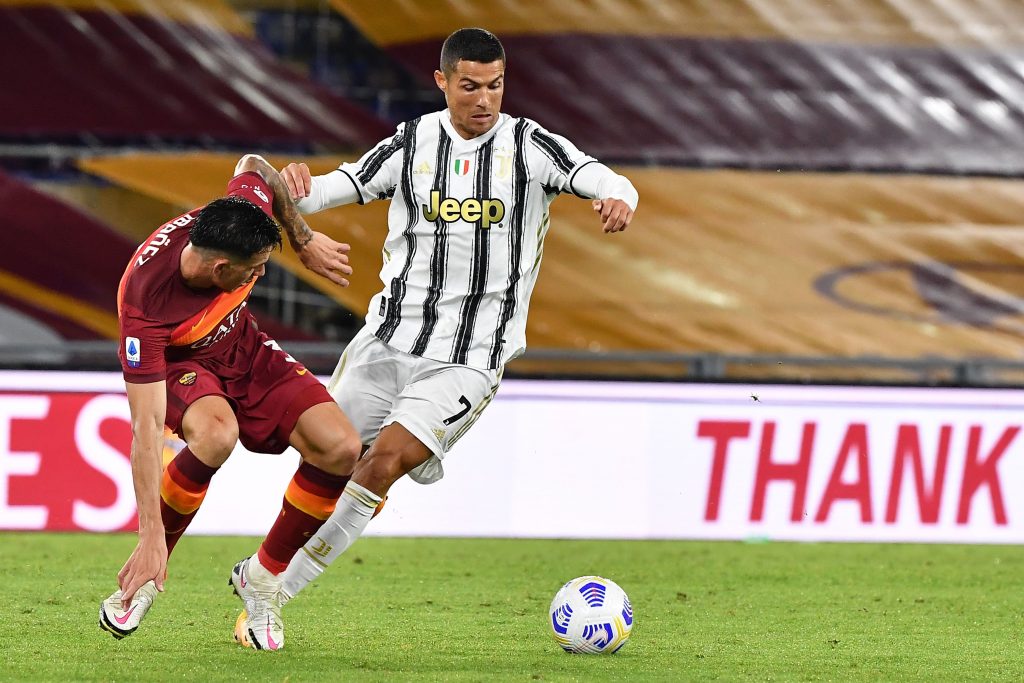 Roger Ibanez in action against Juventus' Cristiano Ronaldo. (GETTY Images)