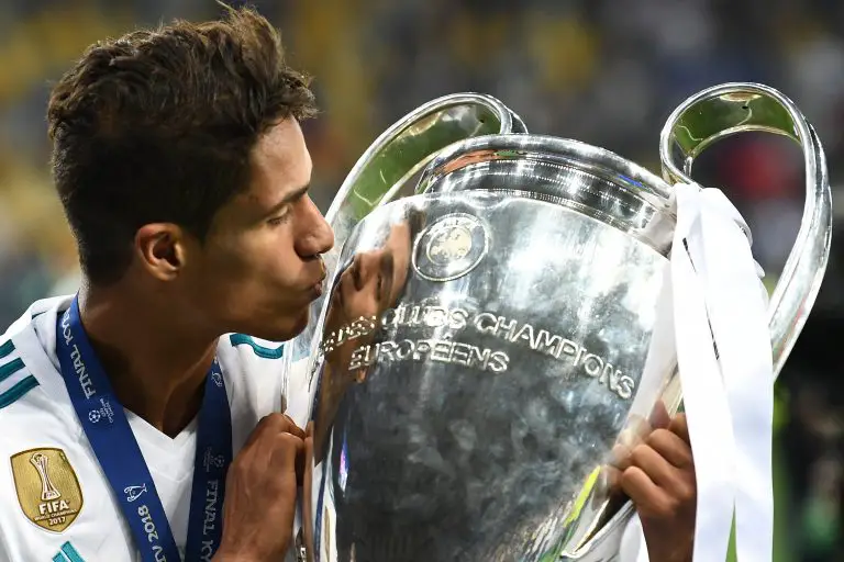 Raphael Varane with the UEFA Champions League trophy for Real Madrid. (GETTY Images)