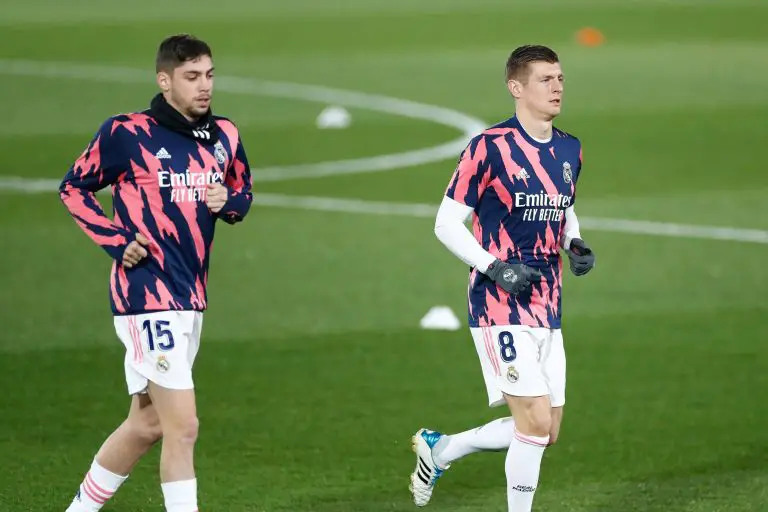 Liverpool plotting double swoop for Real Madrid midfield duo Federico Valverde and Toni Kroos .