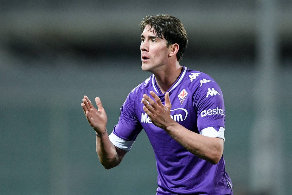 Dusan Vlahovic of Fiorentina is linked with a transfer to Liverpool. (imago Images)