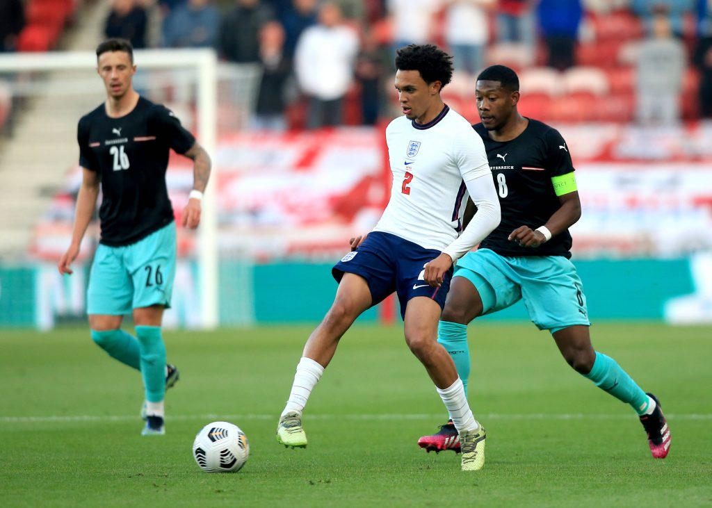 Alexander Arnold started the game in midfield against Andorra in a 4-0 for England.