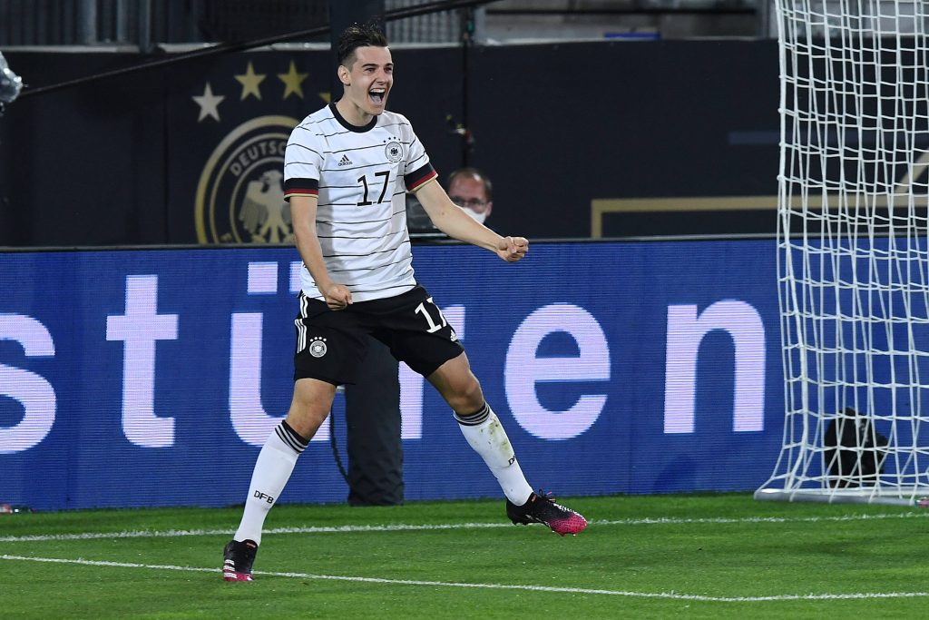 Florian Neuhaus in action for Germany at UEFA Euros 2020.