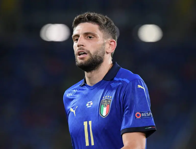 Domenico Berardi in action for Italy at UEFA Euro 2020.