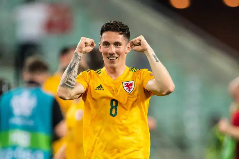 Liverpool forward, Harry Wilson, in action for Wales at UEFA Euros 2020.