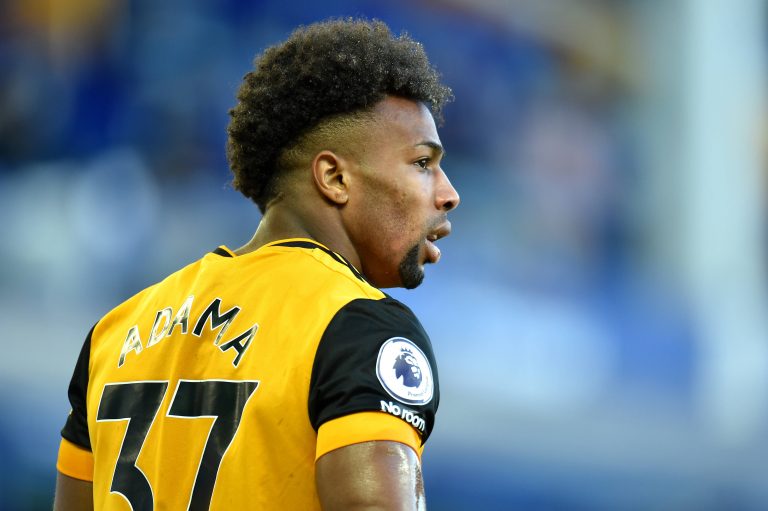 Adama Traore in action for Wolverhampton Wanderers in the Premier League.