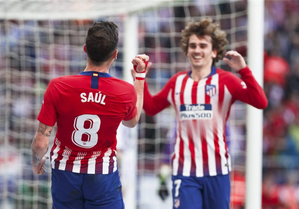 Saul Niguez and Antoine Griezmann during their time at Atletico Madrid.