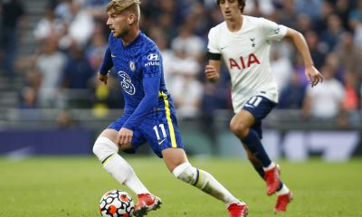 Timo Werner in action for Chelsea against Tottenham Hotspur.
