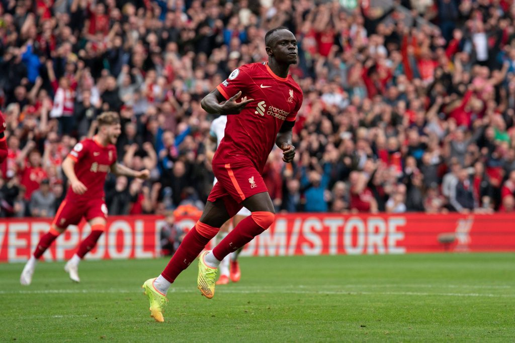 Sadio Mane scores for Liverpool against Burnley in front of the Reds fans at Anfield.