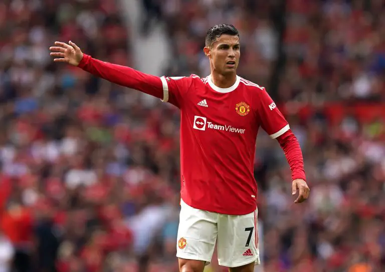 Cristiano Ronaldo in action for Manchester United. Copyright: Martin Rickett 62341816