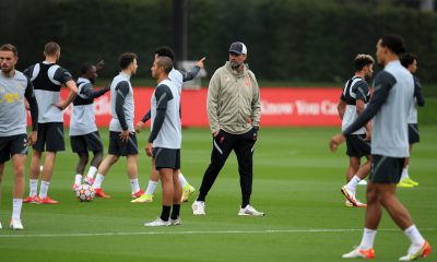 Jurgen Klopp overseeing a Liverpool training session.
