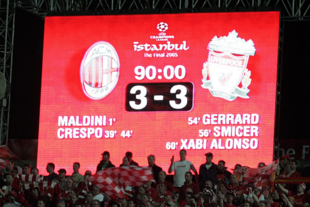 Liverpool had their greatest European night in recent memory against Carlo Ancelotti's AC Milan in 2005.