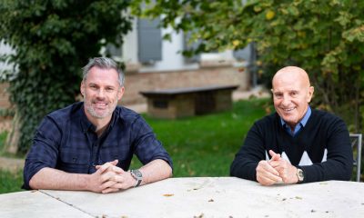 former AC Milan manager Sacchi in an conversation with Jamie Carragher CREDIT: Steve Bisgrove (The Telegraph)
