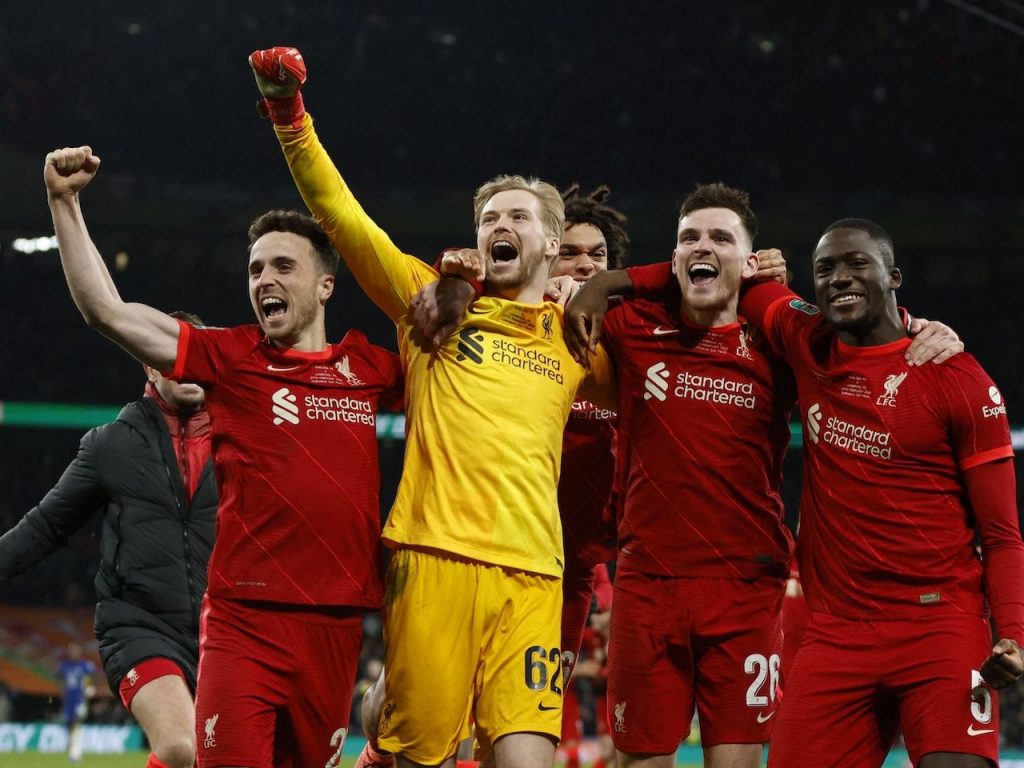 Liverpool goalkeeper Caoimhin Kelleher was solid in the Carabao Cup victory against Chelsea.