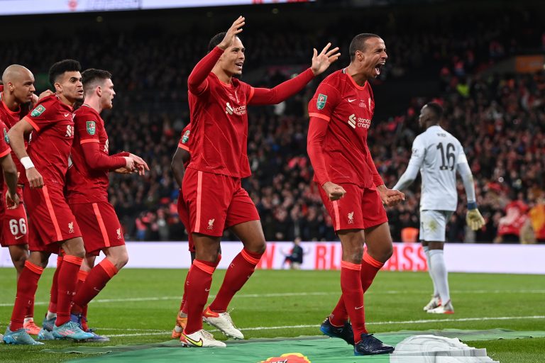 Liverpool have a 2-0 lead against Villarreal in the UEFA Champions League semi-final. (Photo by Shaun Botterill/Getty Images)