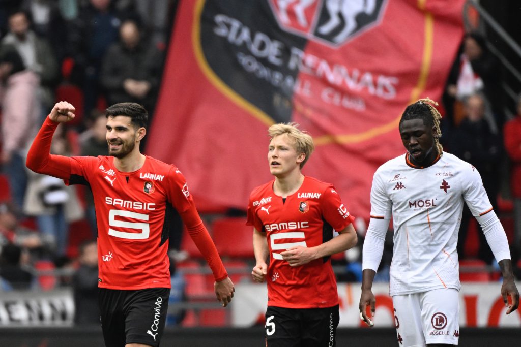 Liverpool join race for Ligue 1 side Rennes star Martin Terrier. (Photo by DAMIEN MEYER/AFP via Getty Images)
