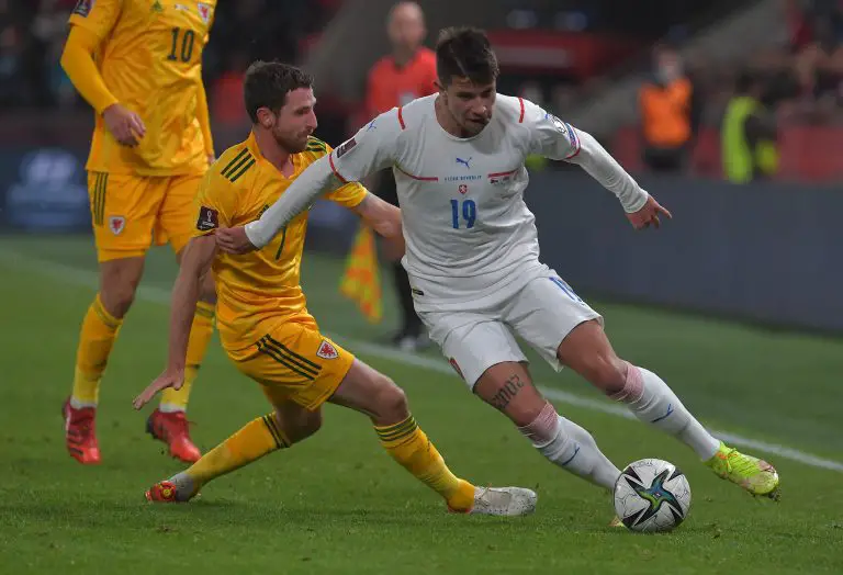 Adam Hlozek in action. (Photo by MICHAL CIZEK/AFP via Getty Images)