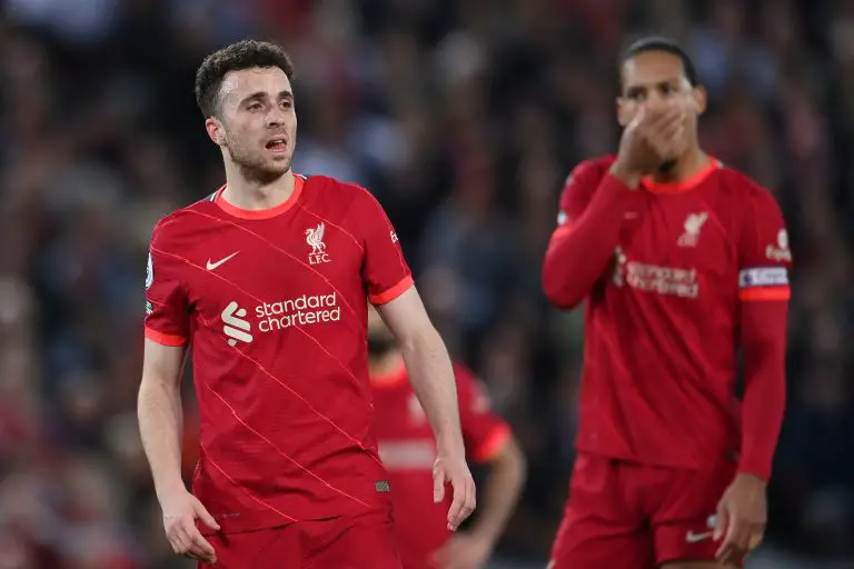 Blow for Liverpool as Diogo Jota misses training ahead of Brighton.