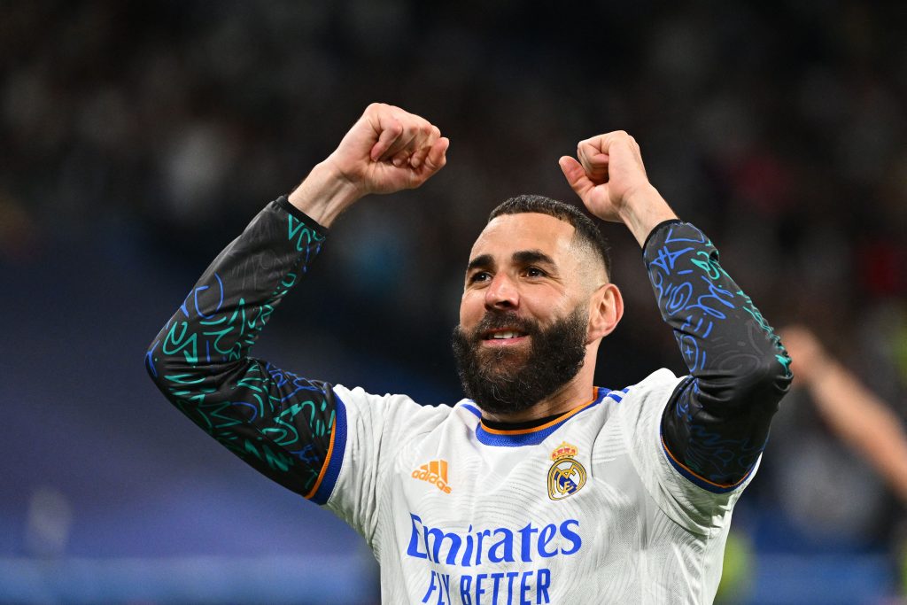 Real Madrid's French forward Karim Benzema was the hero against Manchester City yet again. (Photo by GABRIEL BOUYS/AFP via Getty Images)