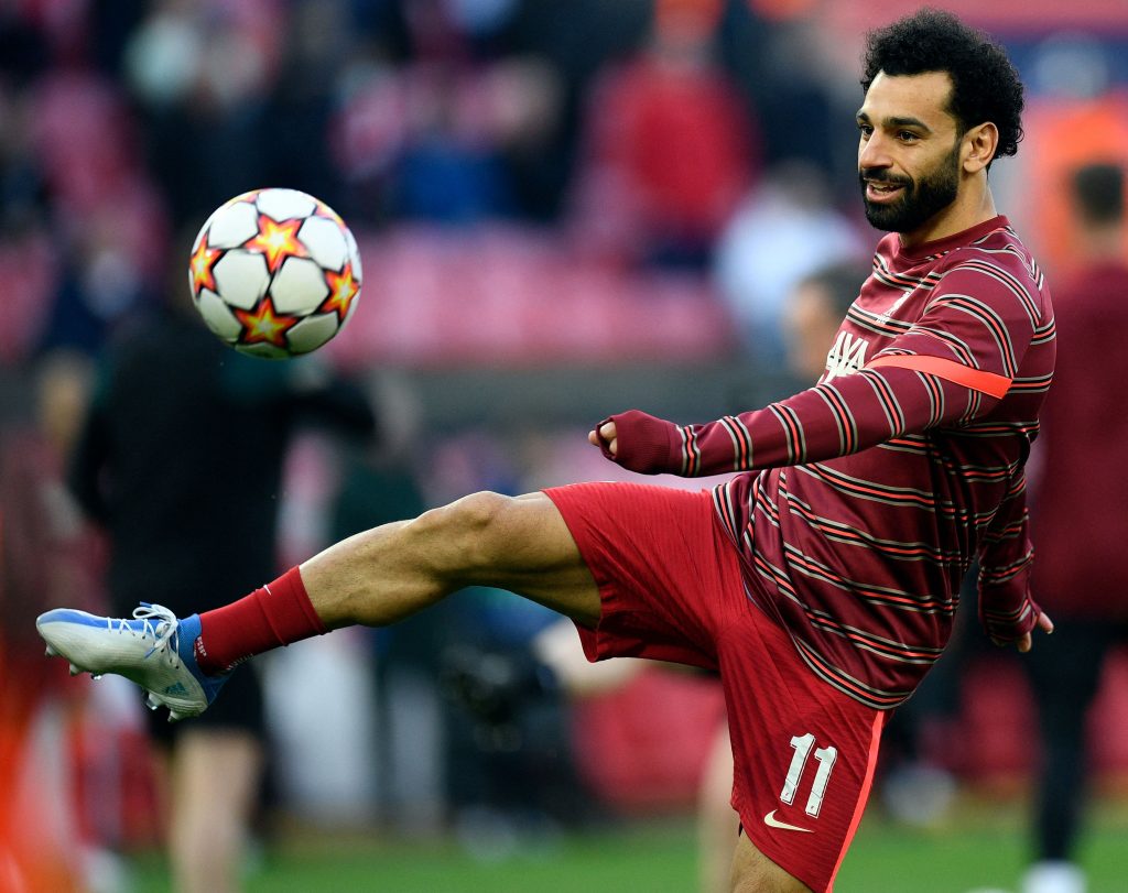Mohamed Salah in training for Liverpool.