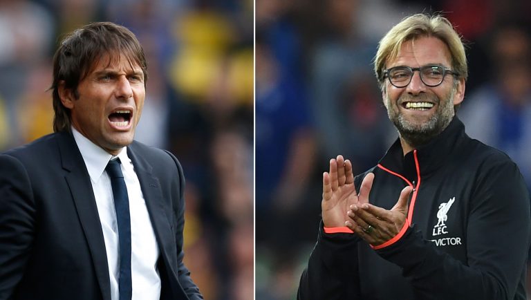 Antonio Conte and Jurgen Klopp are two top managers in the Premier League. (Photo: IAN KINGTON/AFP via Getty Images)