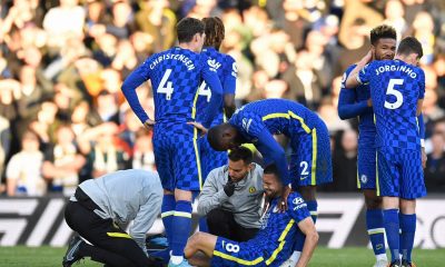 Mateo Kovacic down injured against Leeds United. (Image: As found on Twitter)