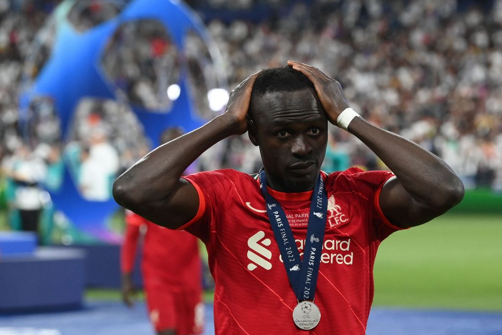 Sadio Mane after losing the UCL final for Liverpool against Real Madrid.