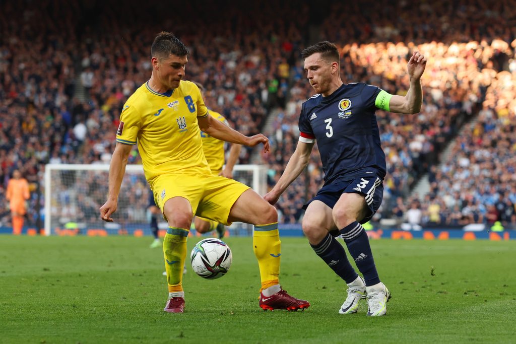 Liverpool star Andy Robertson on national duty for Scotland.