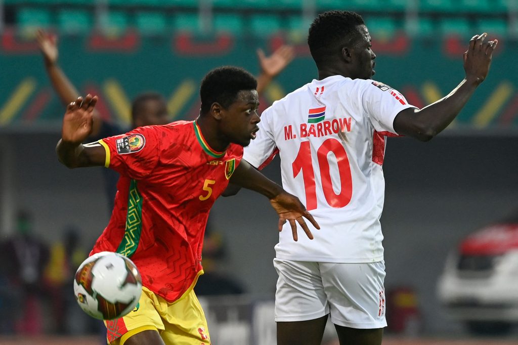Saidou Sow in action against the Gambia for Guinea
