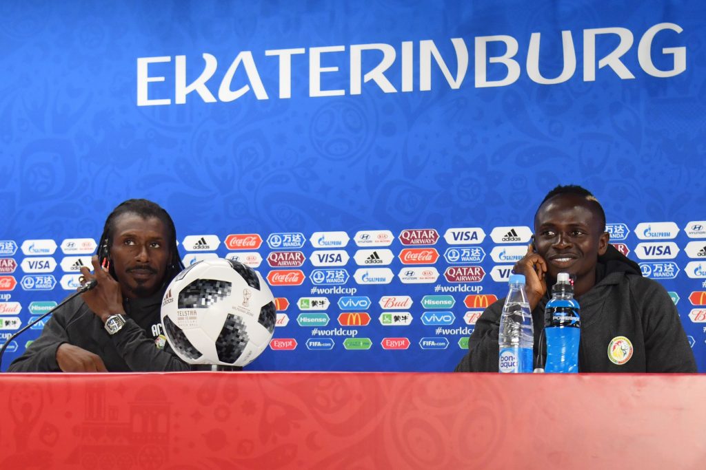 Sadio Mane with Senegal coach, Aliou Cisse.