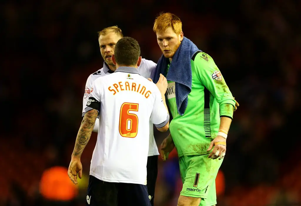 Jay Spearing with Adam Bogdan- both players who have played for Liverpool. 