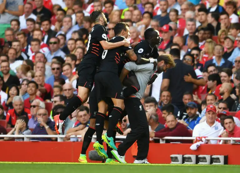 Sadio Mane with Liverpool boss, Jurgen Klopp on the day it all started.