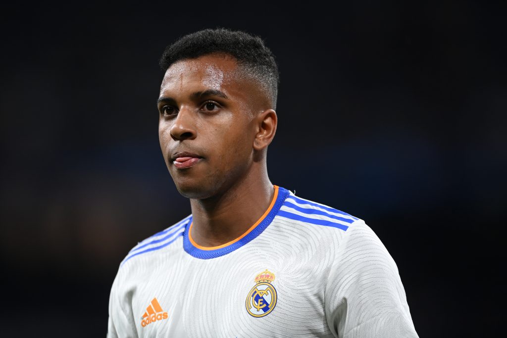 Rodrygo Goes of Real Madrid looks on during the UEFA Champions League match between Real Madrid and Manchester City. 