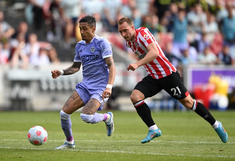 Arsenal looking to make a bid for Raphinha. (Photo by Alex Davidson/Getty Images)