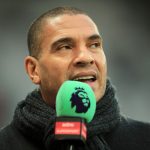 Stan Collymore speaks to media before a Premier League game.